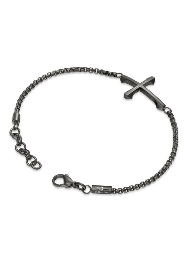 POLICE Die-Cut Gray Cross Motif Chain Bracelet For MenPEAGB0032605  - Image 3