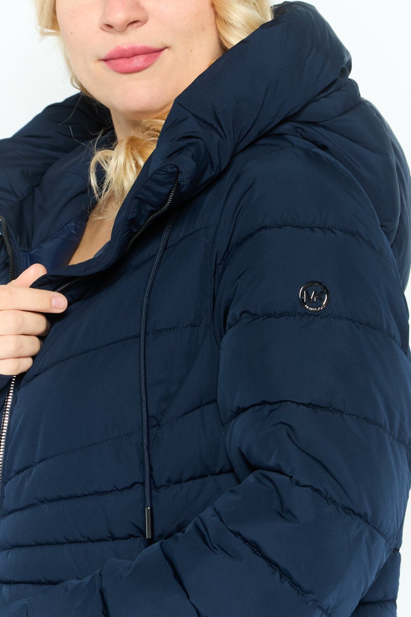 Michael Kors Women Quilted Puffer Jacket, Navy - Image 3