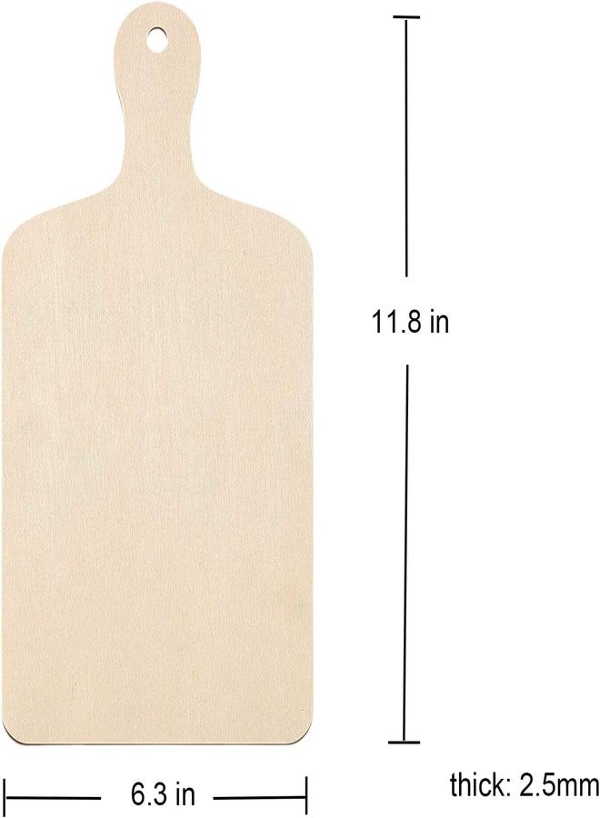 Phinicco 5 Pack Unfinished Wood Cutting Board 11.8"L x 6.3"W, 2.5mm Wooden Paddle Cheese Bread Board Set Chopping Board Serving Tray for Craft - Image 2