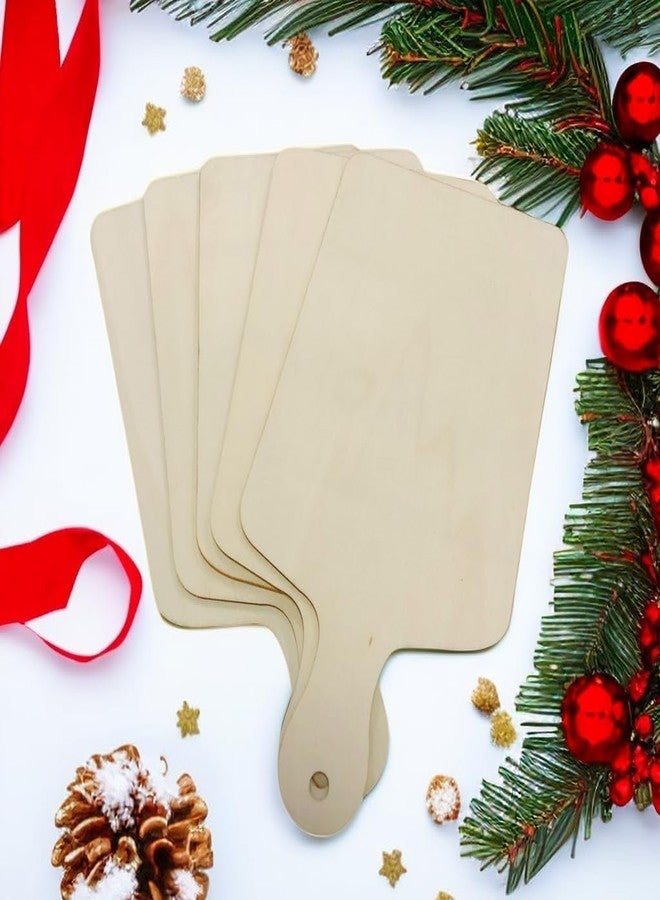 Phinicco 5 Pack Unfinished Wood Cutting Board 11.8"L x 6.3"W, 2.5mm Wooden Paddle Cheese Bread Board Set Chopping Board Serving Tray for Craft - Image 4