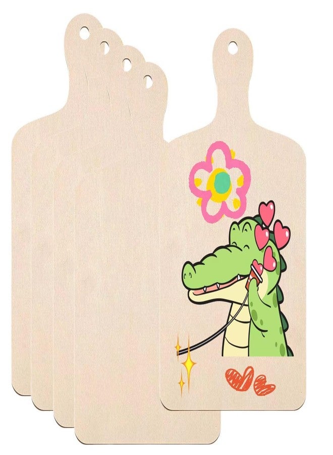Phinicco 5 Pack Unfinished Wood Cutting Board 11.8"L x 6.3"W, 2.5mm Wooden Paddle Cheese Bread Board Set Chopping Board Serving Tray for Craft - Image 1