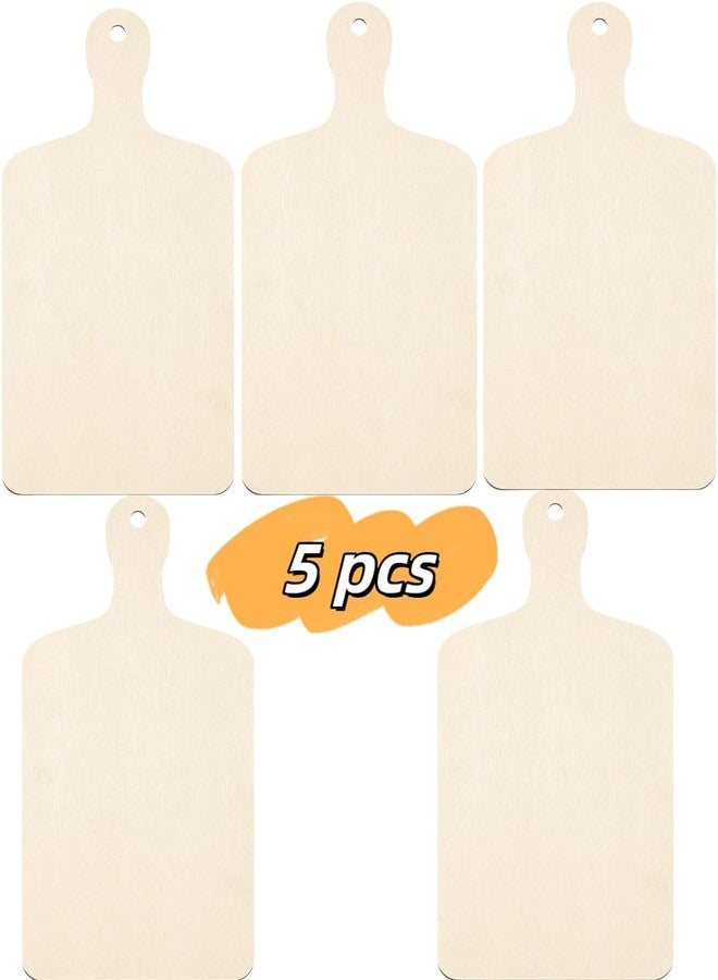 Phinicco 5 Pack Unfinished Wood Cutting Board 11.8"L x 6.3"W, 2.5mm Wooden Paddle Cheese Bread Board Set Chopping Board Serving Tray for Craft - Image 3