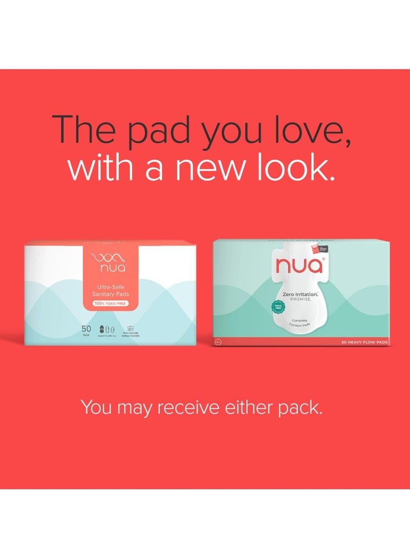 Nua Complete Comfort Sanitary Pads - Designed for Sensitive Skin | Pack of 50 pads for Heavy flow, with Disposal covers | Zero Irritation | Comfortable All-Day Protection | Ultra-Thin | Super Absorbent | No rashes | 50% Wider Back | 100% Toxic-Free, Dermatologically Tested - Image 2