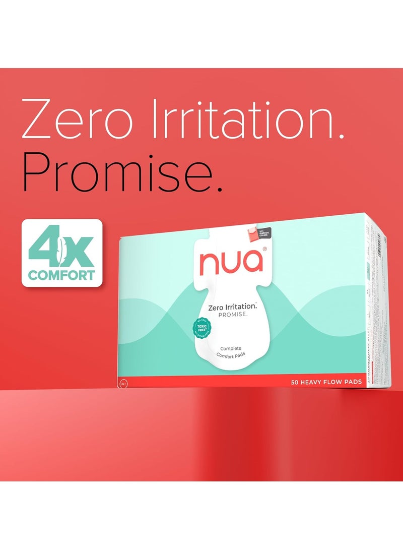Nua Complete Comfort Sanitary Pads - Designed for Sensitive Skin | Pack of 50 pads for Heavy flow, with Disposal covers | Zero Irritation | Comfortable All-Day Protection | Ultra-Thin | Super Absorbent | No rashes | 50% Wider Back | 100% Toxic-Free, Dermatologically Tested - Image 3