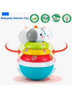 HOLA Stacking Rings Baby Toy with Unicorn Topper, Roly Poly Wobbler Toddler Toys with Rattle Sound, Early Educational Developmental Montessori Toy for Kid 3-6 6-9 9-12 Months, 1 2 3 Year Old - pzsku/ZEF0F05071EE12882BB35Z/45/_/1731243819/979c11d5-3709-4dcd-8838-2c3106870fca