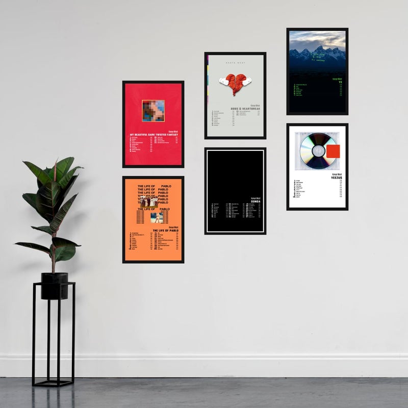SAW SAW Plastic A4 Size Kanye West Music Album Art Wall Posters 8X12 Inch Multicolored Wall Decor Art For Bedroom Living Room Pack Of 8 Color Multicolor - Image 4