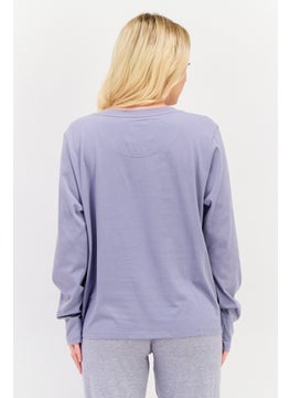 TRIUMPH Women Solid Full Sleeves Pajamas Top, Lavender  - Image 3