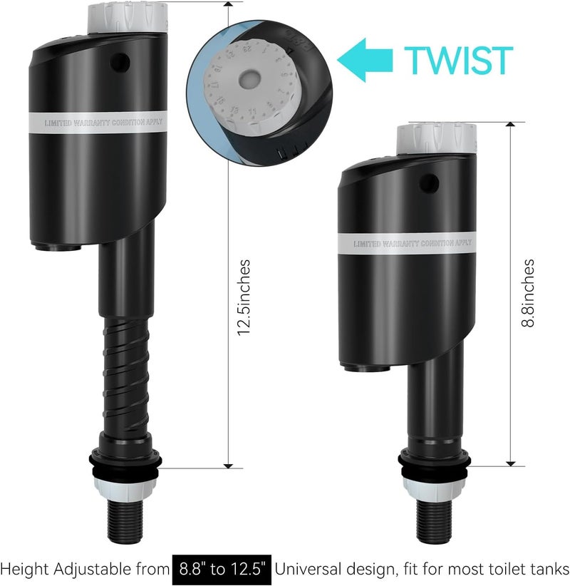 RT A1350 Quiet Toilet Fill Valve Toilet Universal Tank Parts Replacement, Water Saving Toilet Repair Kit - Image 5