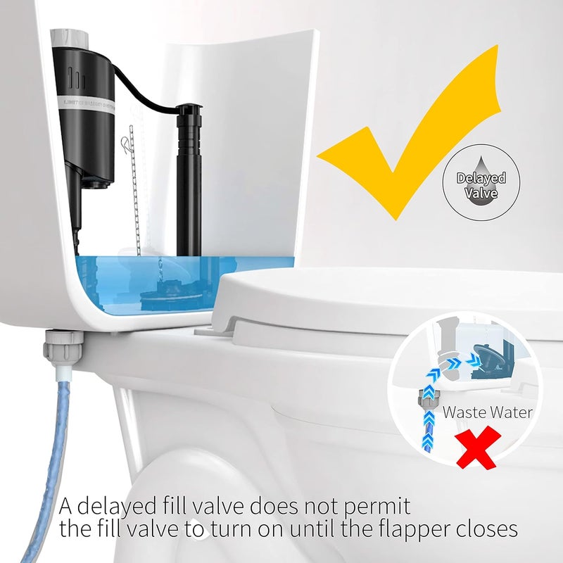 RT A1350 Quiet Toilet Fill Valve Toilet Universal Tank Parts Replacement, Water Saving Toilet Repair Kit - Image 4