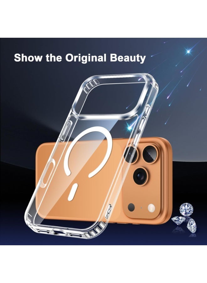 Clear Case for iPhone 17 Pro Max,Magnetic Case Clear with Screen Protector & Camera Protector [Compatible with MagSafe],Shockproof TPU Cover-Transparent - Image 4