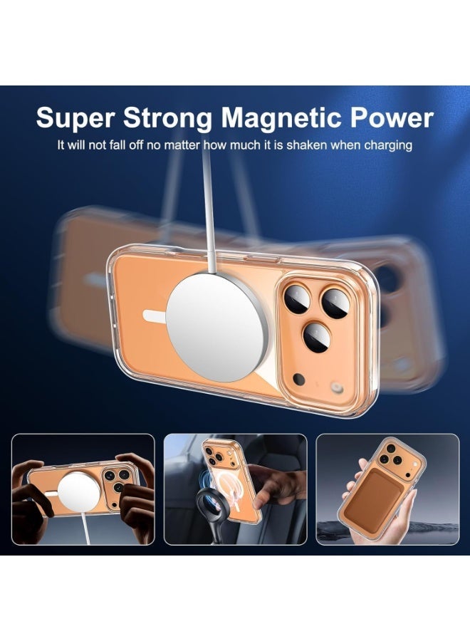 Clear Case for iPhone 17 Pro Max,Magnetic Case Clear with Screen Protector & Camera Protector [Compatible with MagSafe],Shockproof TPU Cover-Transparent - Image 3