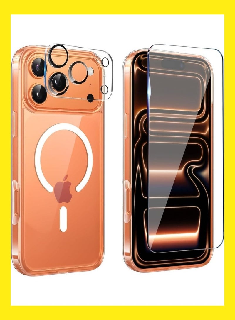 Clear Case for iPhone 17 Pro Max,Magnetic Case Clear with Screen Protector & Camera Protector [Compatible with MagSafe],Shockproof TPU Cover-Transparent - Image 1
