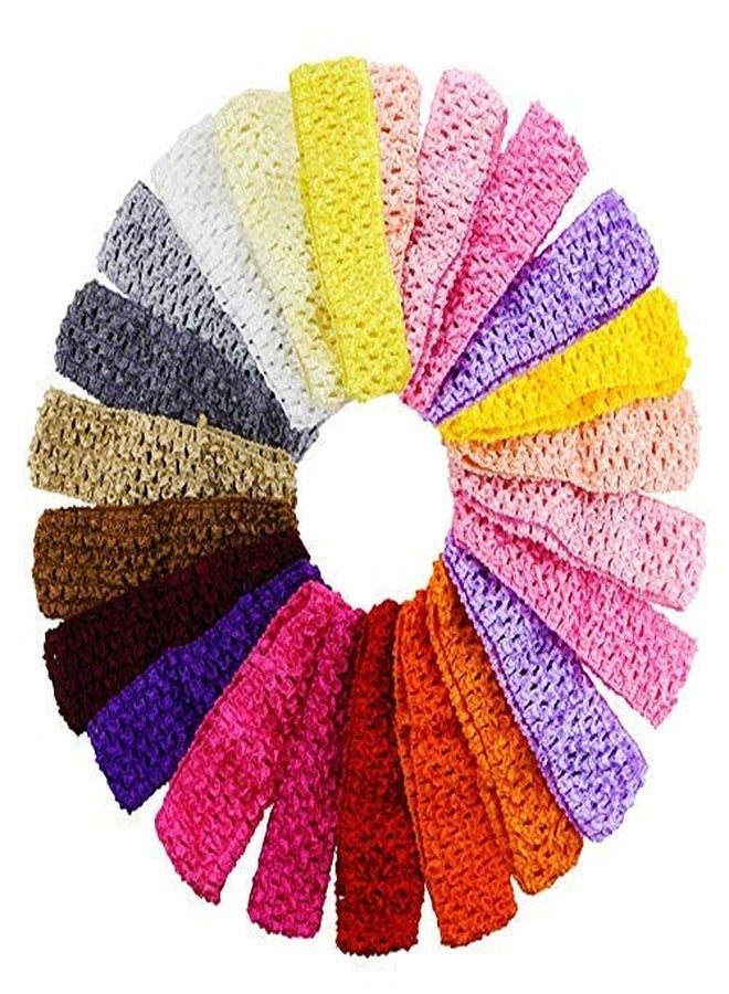 FAMEZA 2 pcs Baby Girl Headbands Elastic Crochet Hair Bands Hair Accessories,Boutique Girls Stretch Headbands Girl,Baby,Headbands,Hair,Baby Girl,Hair Accessories,Crochet Hair,Baby Headbands - Image 1