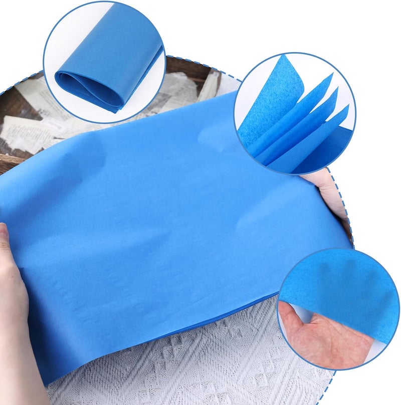 Koogel 330 Sheets Tissue Paper Bulk, 14 x 10 Inch Blue Gift Wrapping Tissue Paper for Wedding Birthday DIY Crafts Art Project - Image 3