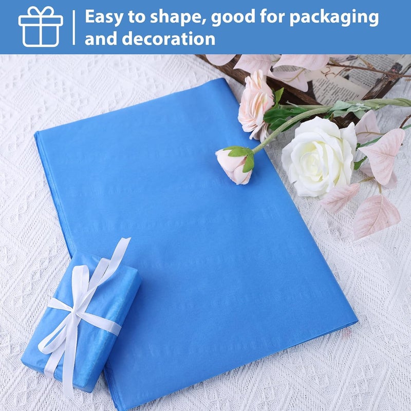 Koogel 330 Sheets Tissue Paper Bulk, 14 x 10 Inch Blue Gift Wrapping Tissue Paper for Wedding Birthday DIY Crafts Art Project - Image 5