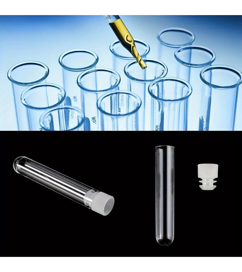 100 Pcs 13x78mm Clear Plastic Test Tubes With Lids For Science Experiments - Image 4