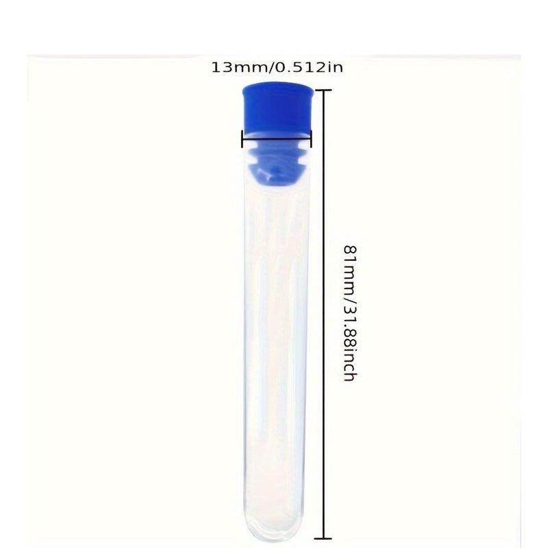 100 Pcs 13x78mm Clear Plastic Test Tubes With Lids For Science Experiments - Image 2