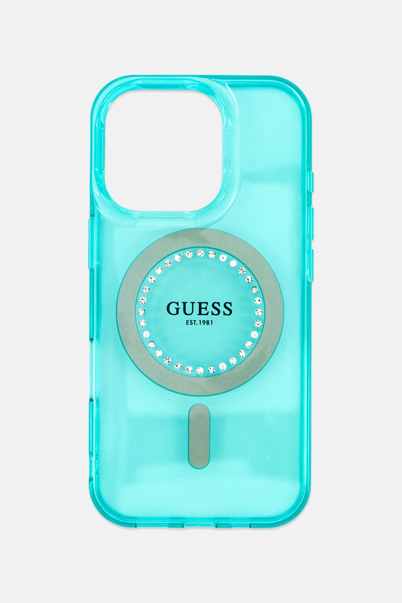GUESS iPhone 16 Pro Brand Logo Protective Case, Mint Green - Image 1