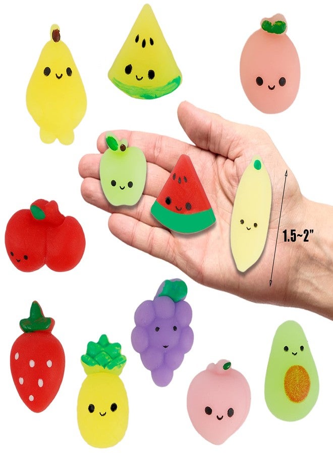 Cllayees 24 Pcs Squishy Toys, Unicorn Kawaii Colorful Mochi Squishies, Mini Soft Stress Relief Toys Christmas Party Favor Birthday Gifts Classroom Prizes for Kids (Fruit) - Image 2