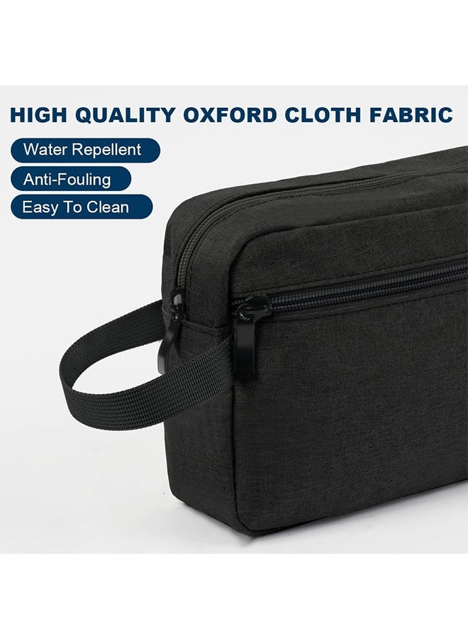 Toiletry Bag Mini Travel Bag Two Compartments and Waterproof Portable Storage Bag for Men and Women (Black) - Image 5