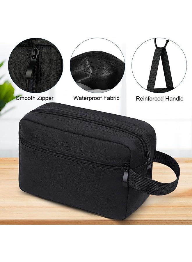 Toiletry Bag Mini Travel Bag Two Compartments and Waterproof Portable Storage Bag for Men and Women (Black) - Image 4
