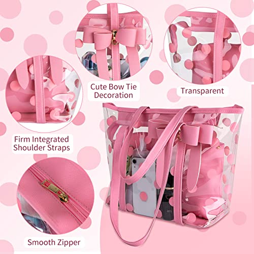 PG6 FF1 Women Waterproof Clear Tote Shoulder Bag Handbag Beach Shopping Work Bag - Image 4