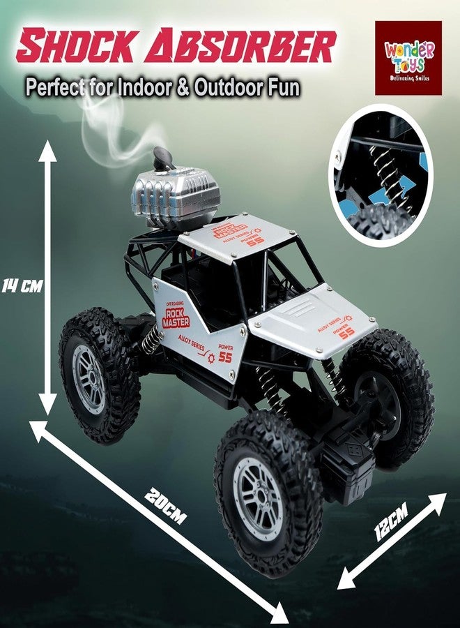 Royals hub Offroader 2Wd Rc Car High Speed | 5 Functions 1:18 RC Car with Smoke Fog | Styled as Rock Crawler Climbing Monster Truck | Rechargeable Remote Control Car for Kids (Multi-Color) - Image 3