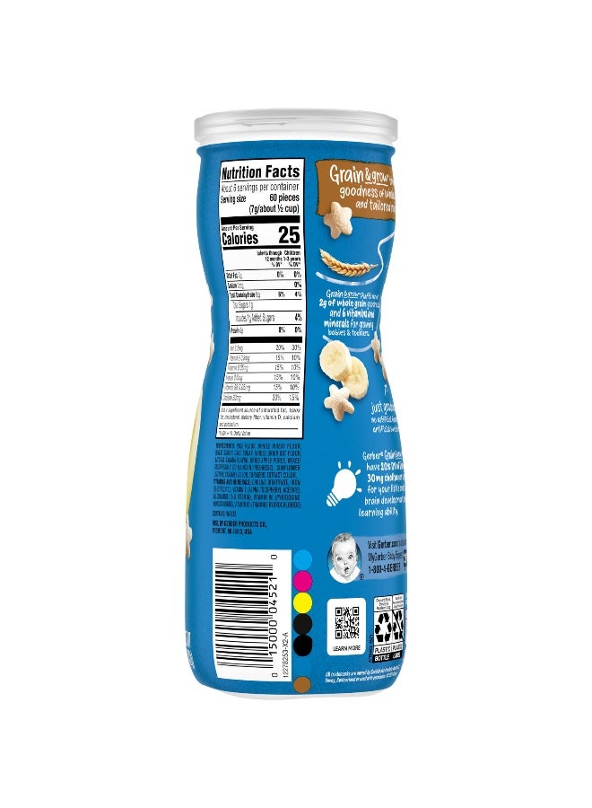 Gerber Gerber, Snacks for Baby, Grain & Grow, Puffs, Puffed Grain Snack, 8+ Months, Banana, 1.48 oz (42 g)  - Image 2