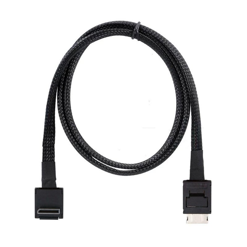 Chenyang SFF-8611 Cable OCuLink PCIe PCI-Express 4.0 SFF-8611 4i Male to SFF-8611 Male 90 Degree Down Angled Data Extension Cable 80cm - Image 1