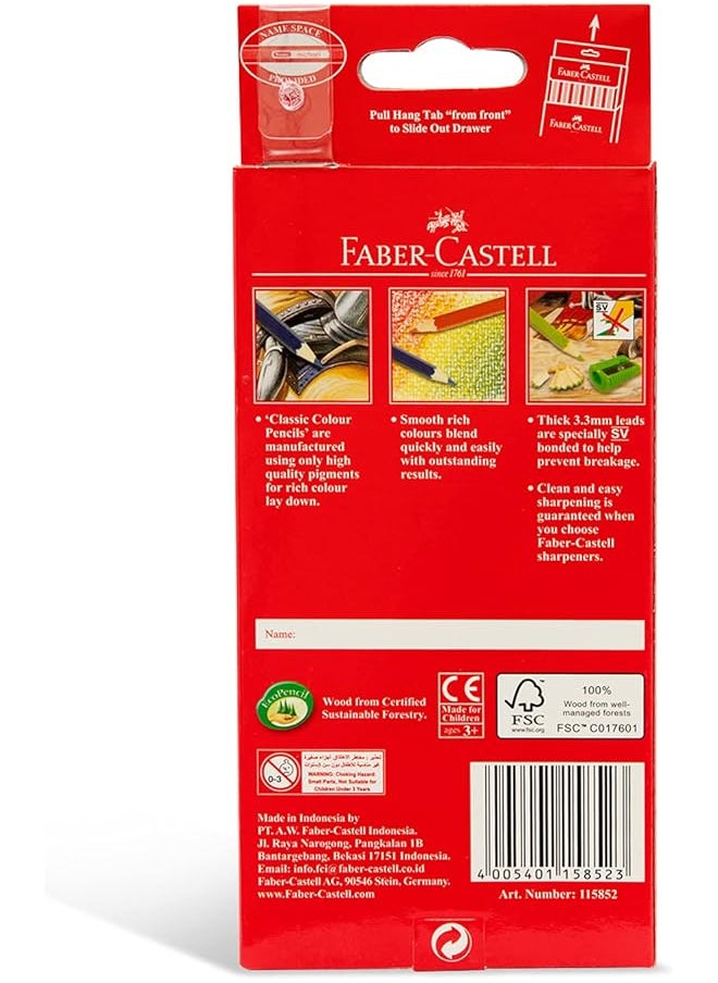 FABER-CASTELL - 115852 Classic Color Pencil 12 Pieces - Image 1