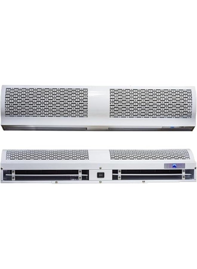 Professional 120cm air curtain with a powerful motor for dust and insect blockage; advanced air barrier to maintain air conditioning coolness and save energy; modern design for spacious entrances, shops, and offices - White - Image 1