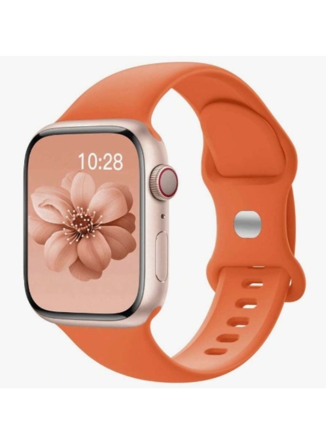 سوار رياضي من السيليكون متوافق مع سوار ساعة أبل بمقاسات 42 مم، 44 مم، 45 مم، 46 مم، 49 مم - برتقالي - Image 2
