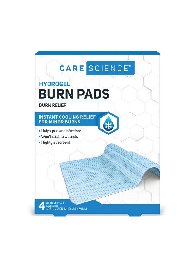 Care Science Care Science Hydrogel Sterile Burn Dressing Bandage Pads for Burn Relief, 4 ct | Instant Cooling Relief for Minor Burns & Wounds - Image 1