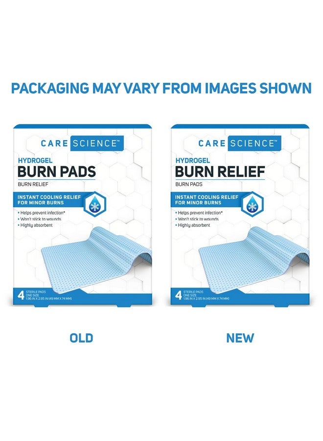 Care Science Care Science Hydrogel Sterile Burn Dressing Bandage Pads for Burn Relief, 4 ct | Instant Cooling Relief for Minor Burns & Wounds - Image 2