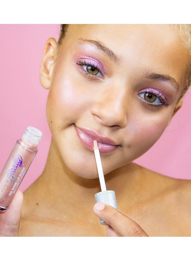 Petite 'N Pretty - Show Up Sparkling Natural Makeup Set For Kids Children Tweens And Teens Highlighter Lip Gloss & Face/Hair Glitter Makeup Kit Non Toxic And Made In The Us (Gold) - Image 1