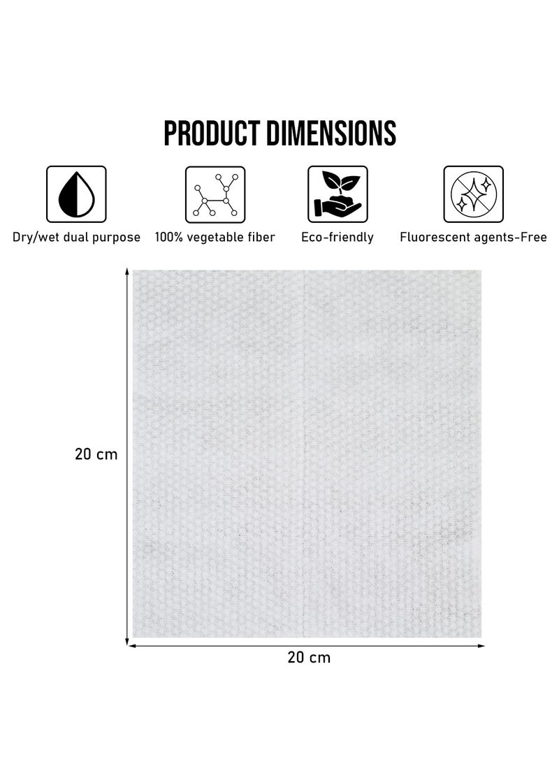 MAJIBAO Facial tissue for Skincare, and Makeup remover, Disposable cleaning towel, Wall-mounted facial tissue paper, Suitable for All skin types, 100% Cotton dry wipes 20 cm (White)  - Image 3