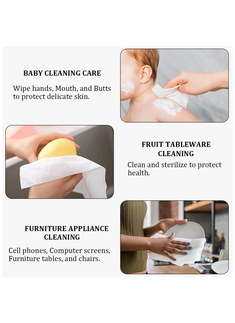 MAJIBAO Facial tissue for Skincare, and Makeup remover, Disposable cleaning towel, Wall-mounted facial tissue paper, Suitable for All skin types, 100% Cotton dry wipes 20 cm (White)  - Image 4