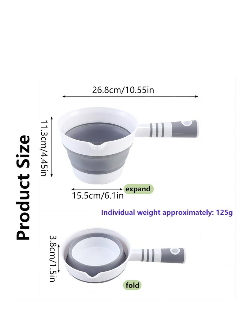 Generic Folding Water Ladle, Collapsible Water Dipper, Folding Water Scoop,Portable Water Spoon for Kitchen Bathroom Garden（Gray）  - Image 2