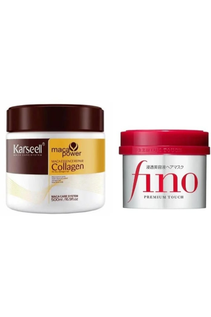Fino Shiseido Mask Vino & Care Collagen Hair Treatment Mask Set - 230g - 500ml