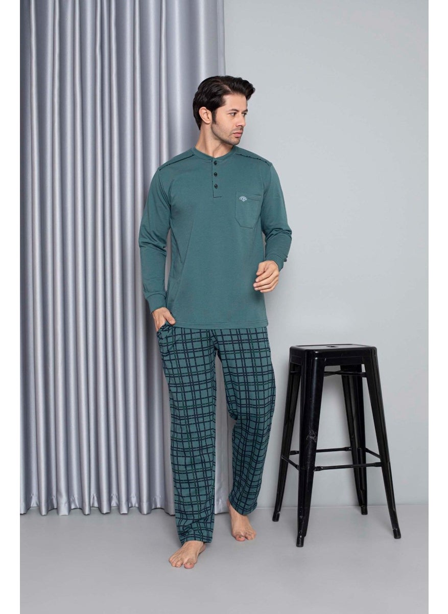 Men's 3 Button Long Sleeve Chest Pocket 2 Yarn Winter Pocket Pajama Set - pzsku/ZEF0FBC8756994AE9D761Z/45/_/1741272210/c00e12e5-0cb1-4700-8733-043d44a619b2