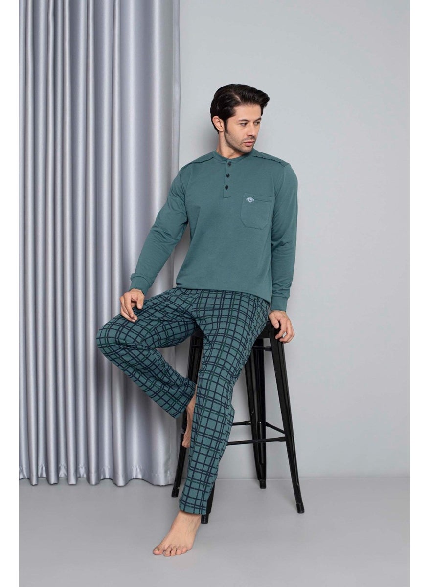 Men's 3 Button Long Sleeve Chest Pocket 2 Yarn Winter Pocket Pajama Set - pzsku/ZEF0FBC8756994AE9D761Z/45/_/1741272357/e31d076f-f321-430b-aa09-961024ebccab