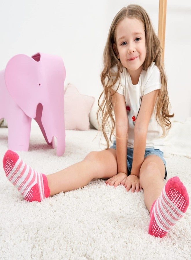 Zaples Baby Girls Non Slip Grip Ankle Socks with Non Skid Soles for Infants Toddlers, Girl Stripes, 12-36 Months - Image 2
