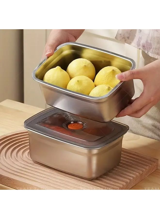 A Set Of 4 Large Airtight Stainless Steel Food Storage Containers For Organizing Salads Fruits And Fridge Storage Kitchen Essentials - Image 4