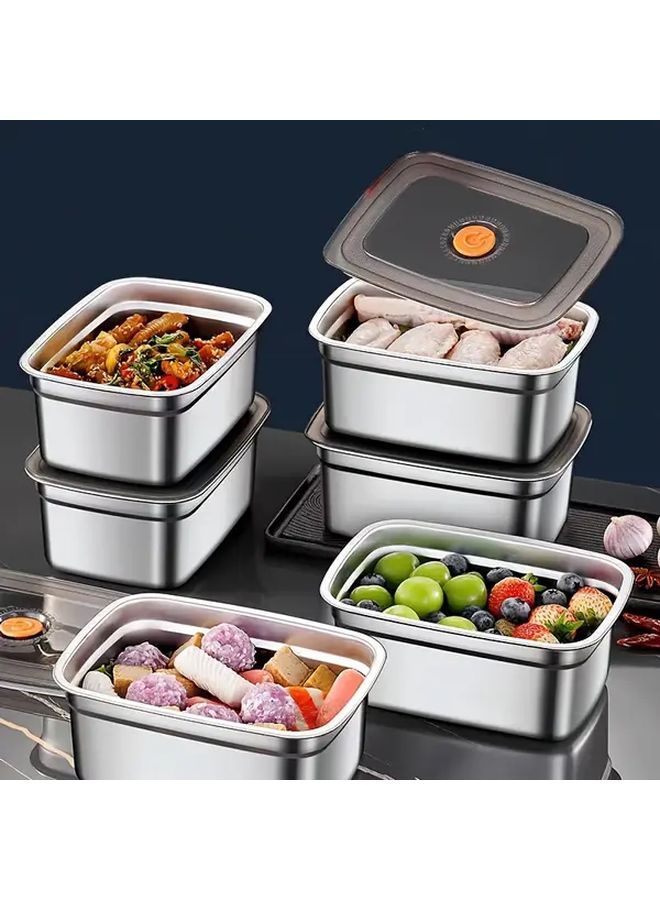A Set Of 4 Large Airtight Stainless Steel Food Storage Containers For Organizing Salads Fruits And Fridge Storage Kitchen Essentials - Image 2