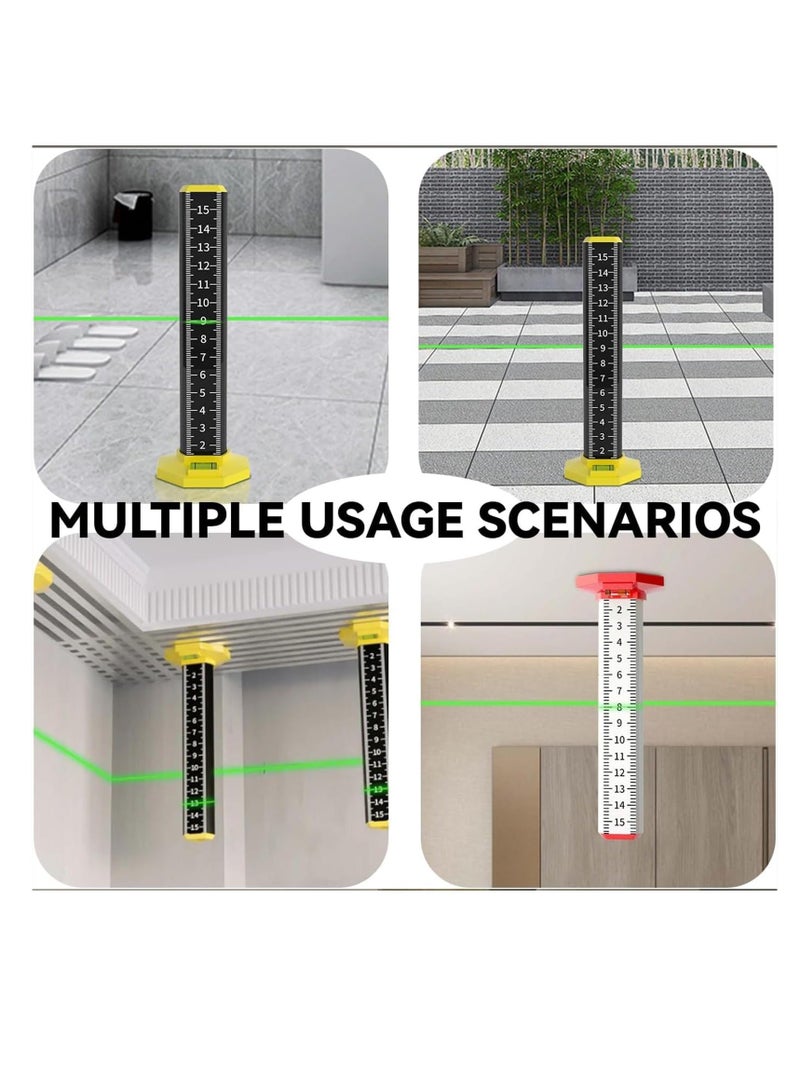 Ceiling and Floor Tile Height Ruler, Objects Height Measurement Tool Ensure Height Equal, with Magnetic Base, Leveling Special Ruler,Aluminum Alloy Laser Engraved Ruler, Tile Paving (2 PCS) - Image 5