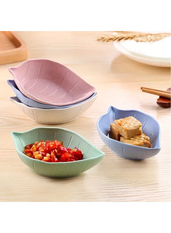 طبق صلصة قش القمح البيج غير قابل للانزلاق، صينية تقديم مستديرة سهلة التنظيف للمنزل والمطعم - Image 5