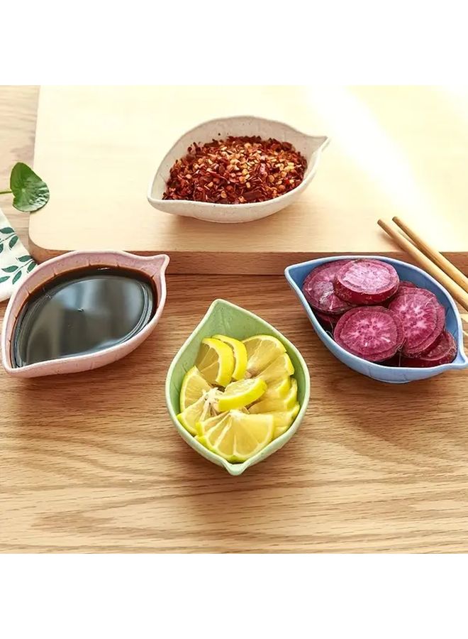 طبق صلصة قش القمح البيج غير قابل للانزلاق، صينية تقديم مستديرة سهلة التنظيف للمنزل والمطعم - Image 3