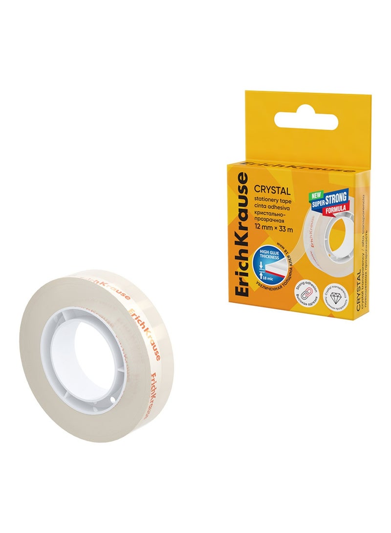 ErichKrause 1-Piece Clear Stationery Tape 12mmx33 Meter Size - Image 1