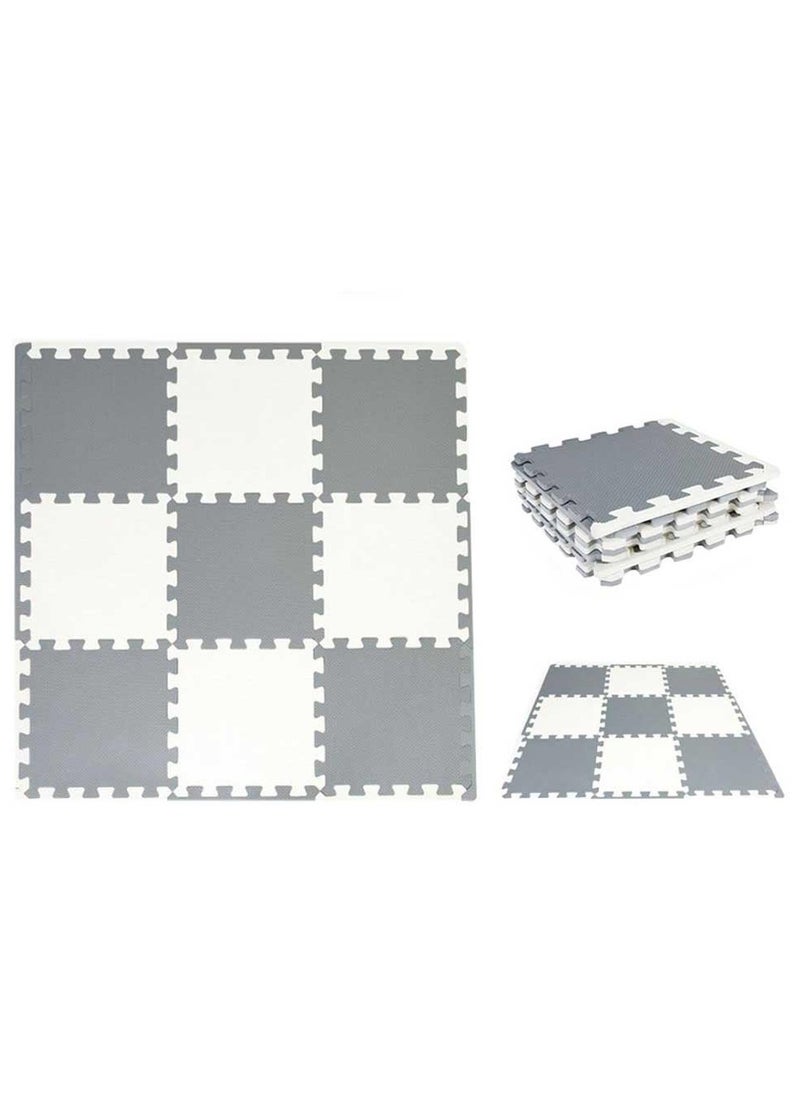 Bumble & Bird Bumble & Bird - BabySafe Play Mat - Grey & Cream - 9pc - Assorted 1 Set  - Image 1