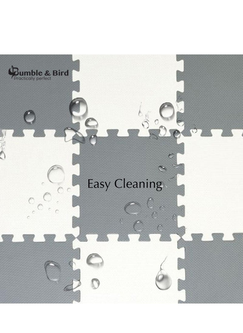 Bumble & Bird - BabySafe Play Mat - Grey & Cream - 9pc - Assorted 1 Set